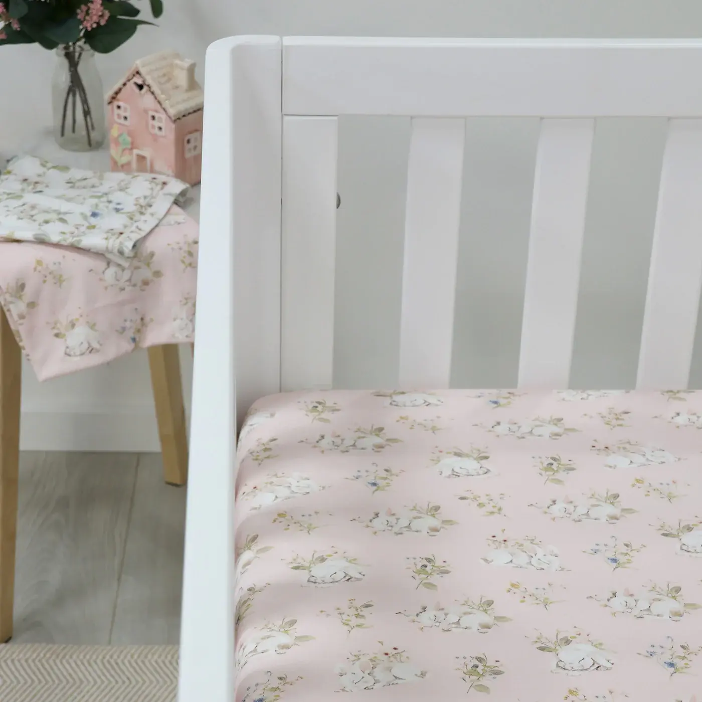 Bubba Blue Bubba Blue Sleeping Bunny Jersey Cot Fitted Sheet