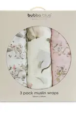 Bubba Blue Bubba Blue Sleeping Bunny 3PK Muslin Wraps