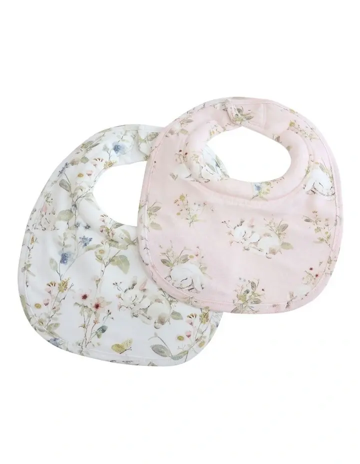 Bubba Blue Bubba Blue Sleeping Bunny 2PK Dribble Bibs