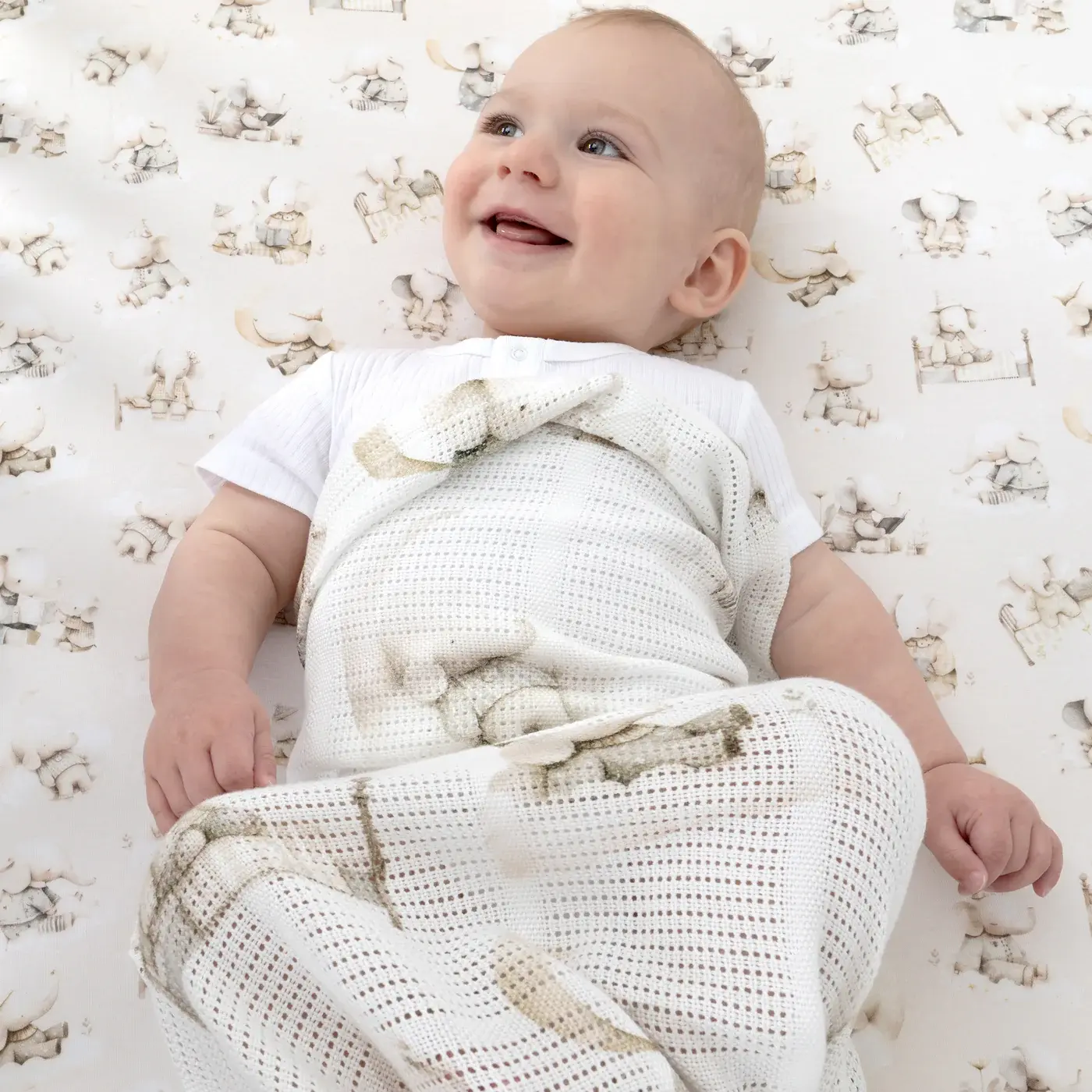 Bubba Blue Bubba Blue Elephant Bedtime Cellular Blanket