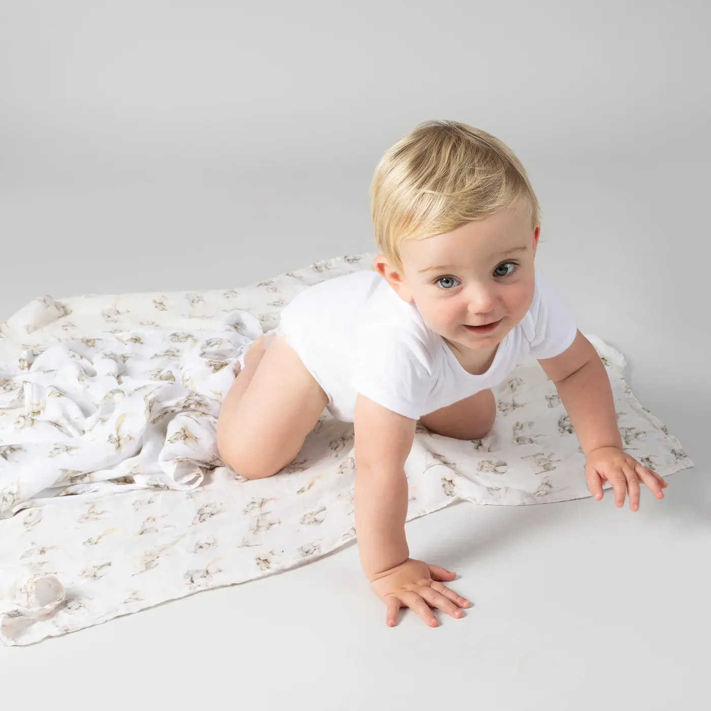 Bubba Blue Bubba Blue Elephant Bedtime 3PK Muslin Wraps