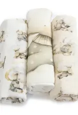 Bubba Blue Bubba Blue Elephant Bedtime 3PK Muslin Wraps