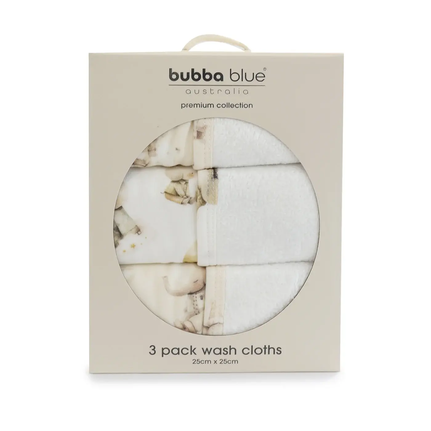 Bubba Blue Bubba Blue Elephant Bedtime 3PK Face Washers