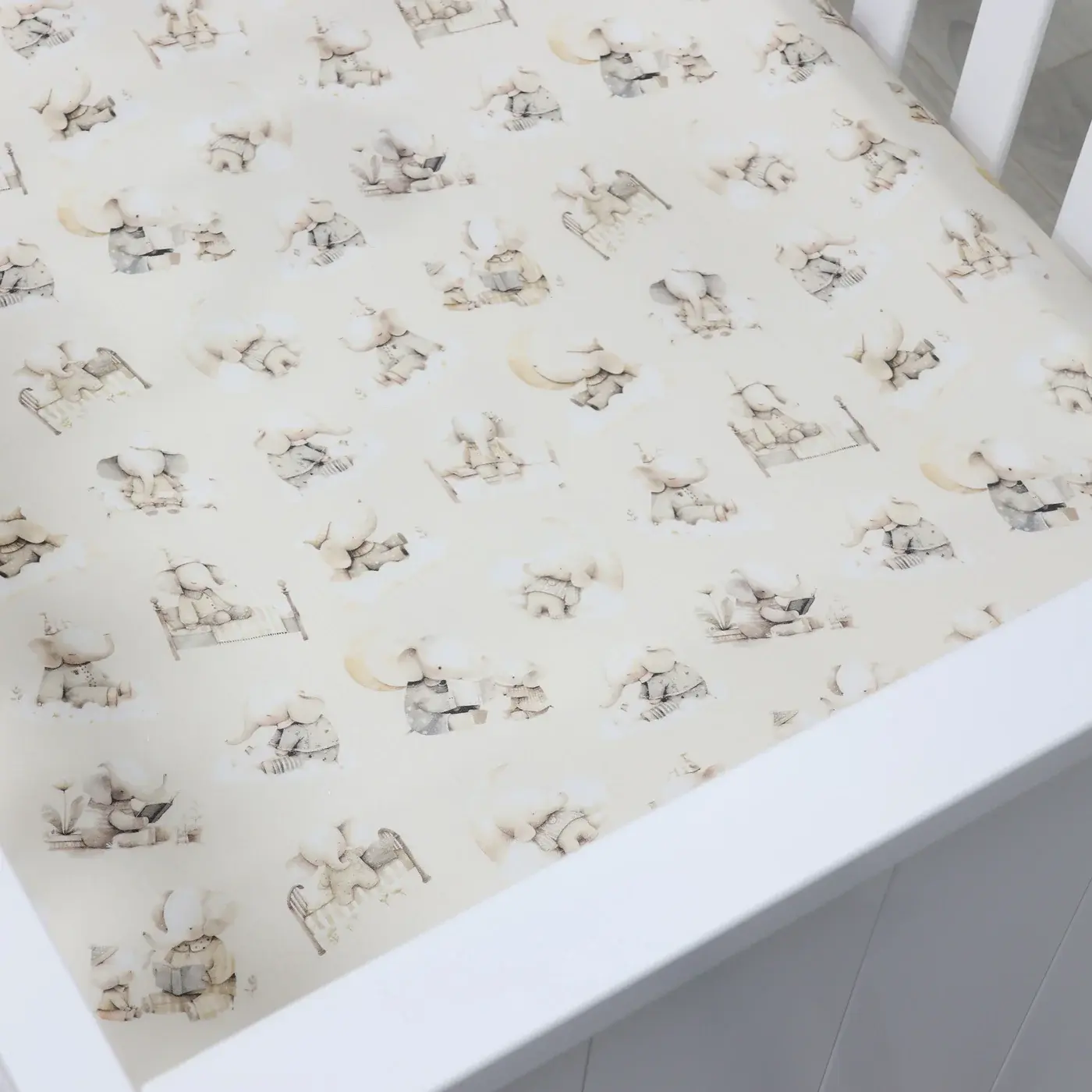 Bubba Blue Bubba Blue Elephant Bedtime Jersey Cot Fitted Sheet