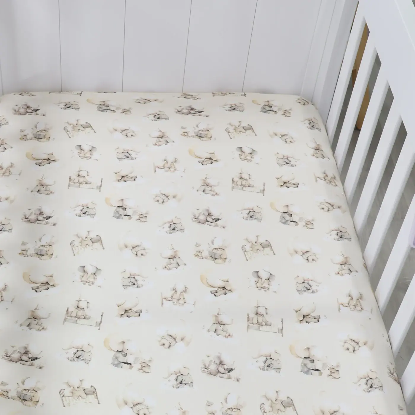 Bubba Blue Bubba Blue Elephant Bedtime Jersey Cot Fitted Sheet