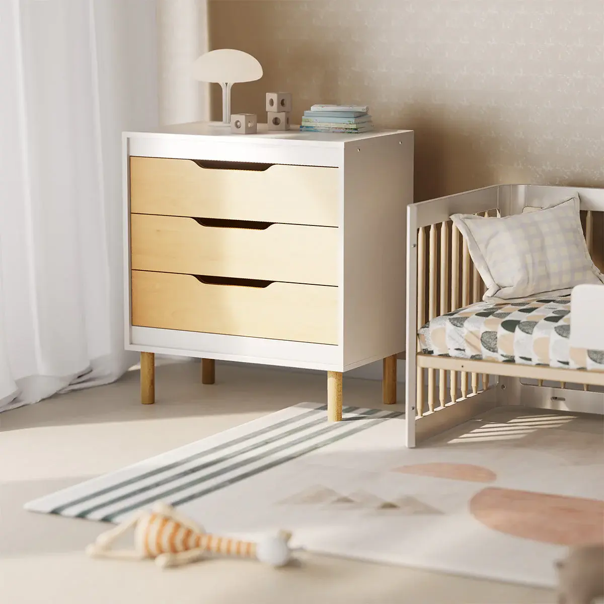 Boori Boori Perla 3 drawer chest wth change tray - Barley and Beech