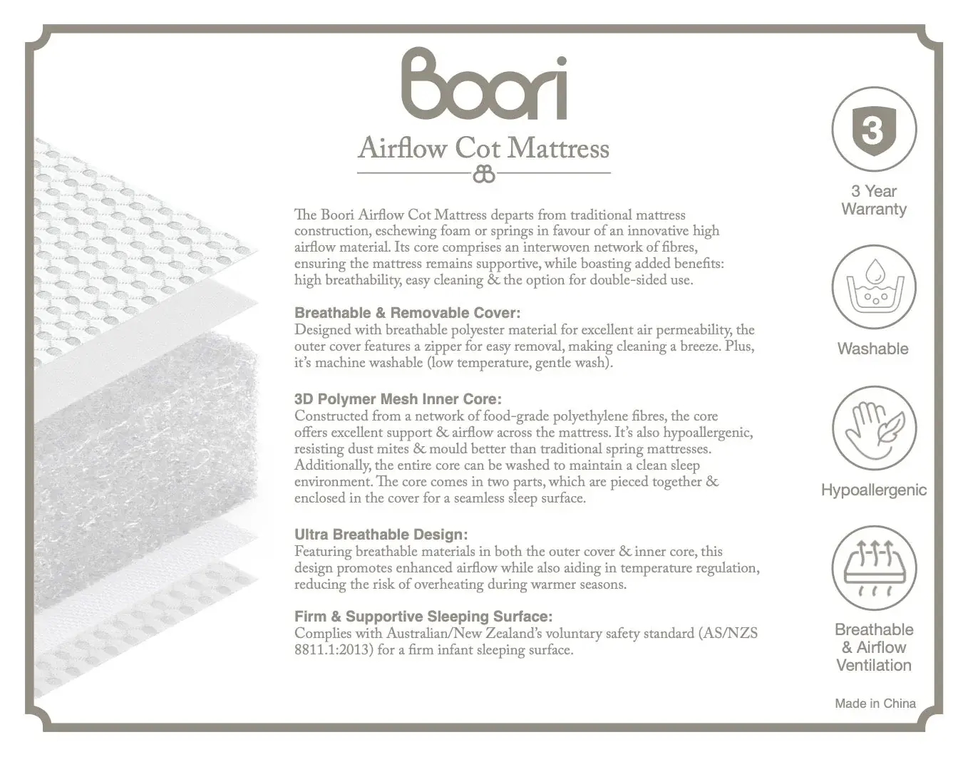 Boori Boori Airflow oval mattress
