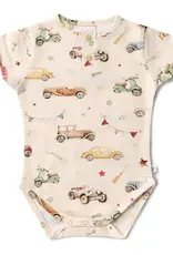 Snuggle Hunny Kids Snuggle Hunny Vintage Cars Short Sleeve Organic Bodysuit
