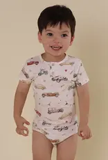 Snuggle Hunny Kids Snuggle Hunny Vintage Cars Short Sleeve Organic Bodysuit