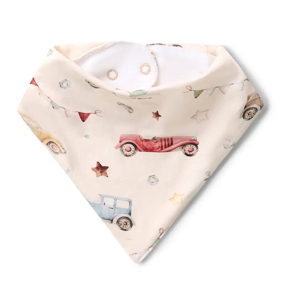 Snuggle Hunny Kids Snuggle Hunny Vintage Cars Organic Dribble Bib