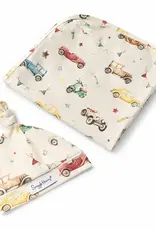 Snuggle Hunny Kids Snuggle Hunny Vintage Cars Organic Jersey Wrap & Beanie Set
