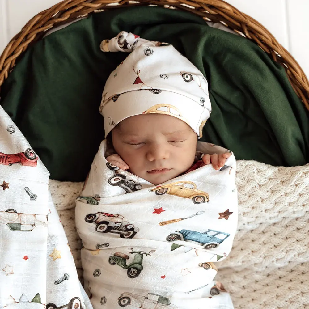 Snuggle Hunny Kids Snuggle Hunny Vintage Cars Organic Muslin Wrap