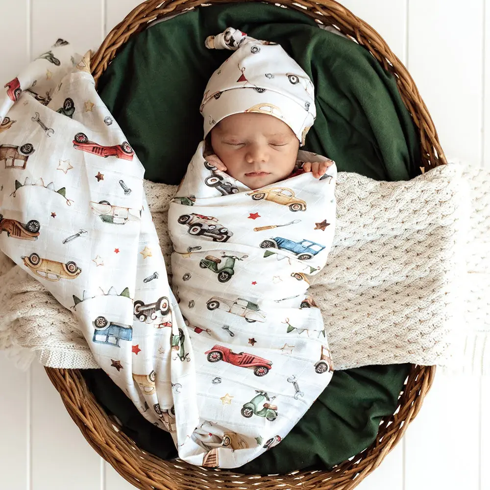 Snuggle Hunny Kids Snuggle Hunny Vintage Cars Organic Muslin Wrap