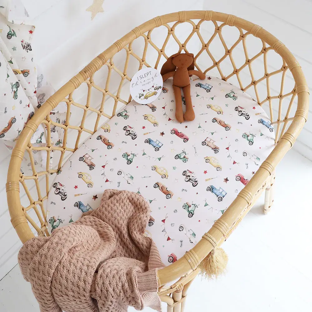 Snuggle Hunny Kids Snuggle Hunny Vintage Cars Organic Bassinet Sheet / Change Pad Cover