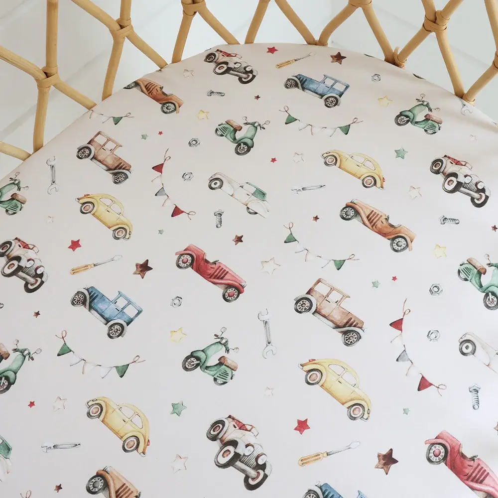 Snuggle Hunny Kids Snuggle Hunny Vintage Cars Organic Bassinet Sheet / Change Pad Cover