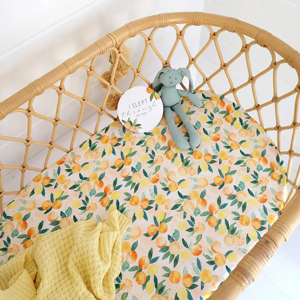 Snuggle Hunny Kids Snuggle Hunny Sunny Citrus Organic Bassinet Sheet / Change Pad Cover