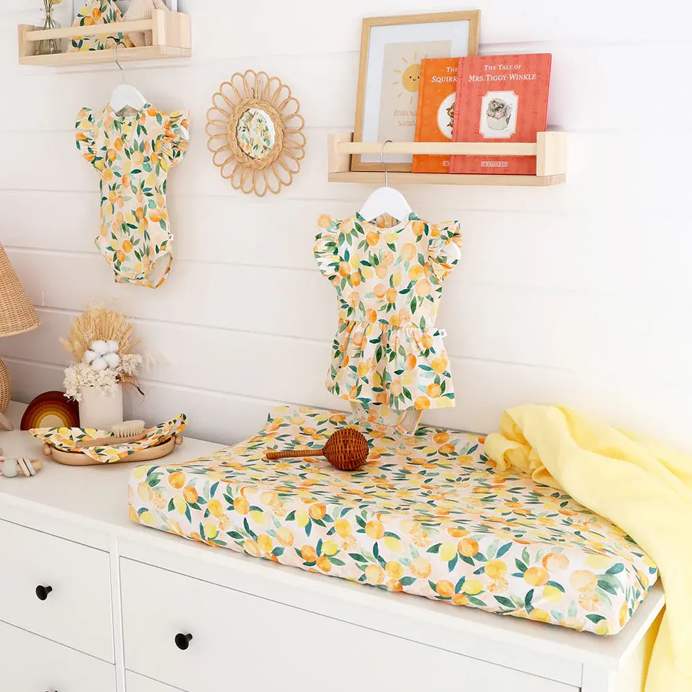 Snuggle Hunny Kids Snuggle Hunny Sunny Citrus Organic Bassinet Sheet / Change Pad Cover