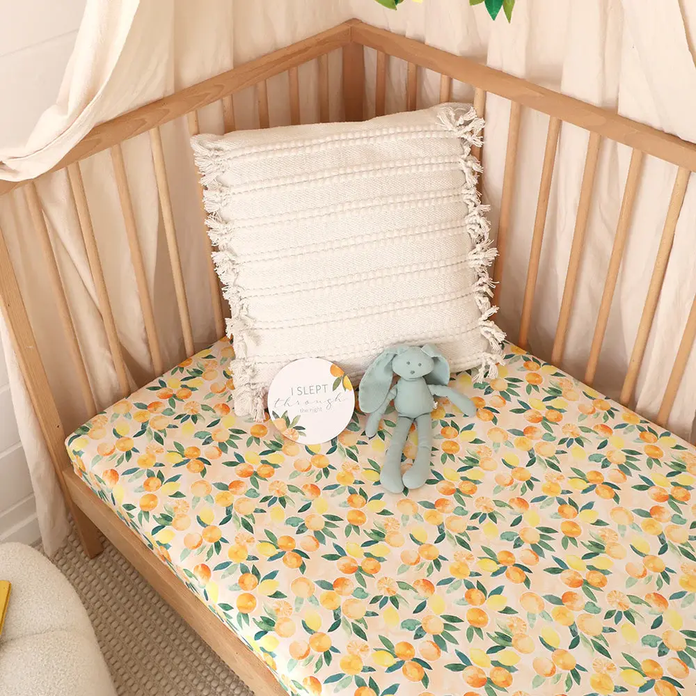 Snuggle Hunny Kids Snuggle Hunny Sunny Citrus Organic Fitted Cot Sheet