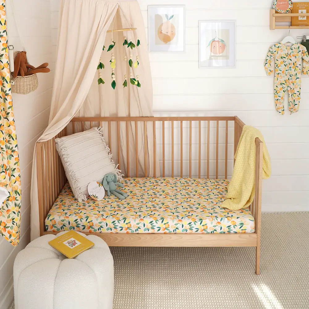 Snuggle Hunny Kids Snuggle Hunny Sunny Citrus Organic Fitted Cot Sheet
