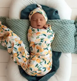 Snuggle Hunny Kids Snuggle Hunny Sunny Citrus Organic Jersey Wrap & Beanie Set