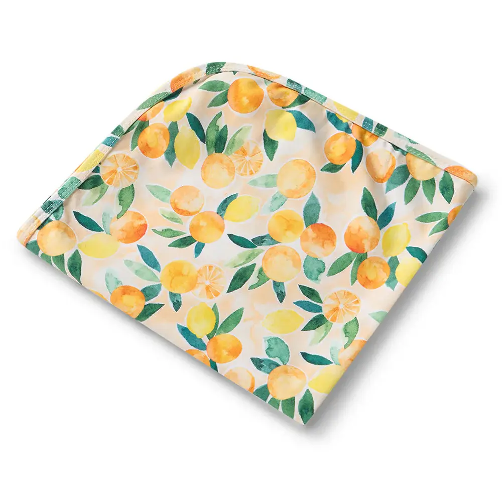 Snuggle Hunny Kids Snuggle Hunny Sunny Citrus Organic Jersey Wrap & Beanie Set