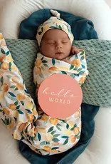 Snuggle Hunny Kids Snuggle Hunny Sunny Citrus Organic Jersey Wrap & Beanie Set
