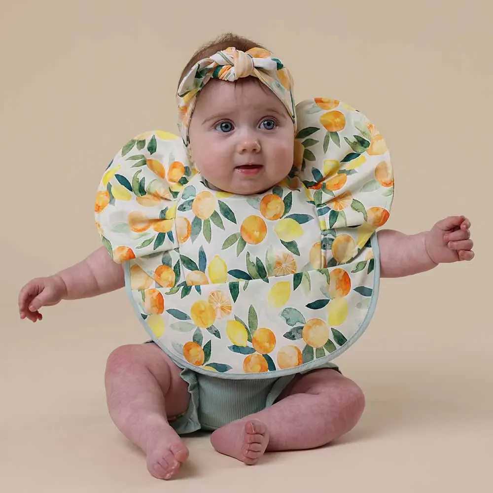 Snuggle Hunny Kids Snuggle Hunny Citrus Squeeze Frill Snuggle Bib