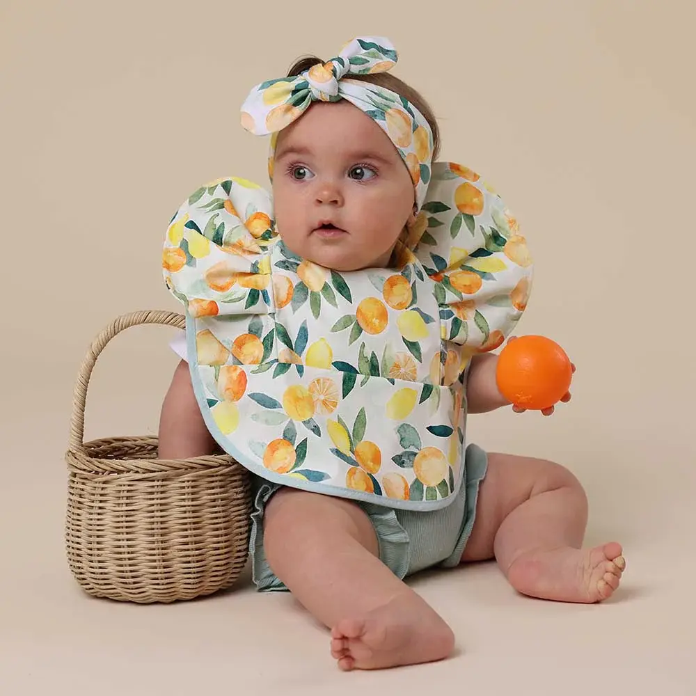 Snuggle Hunny Kids Snuggle Hunny Citrus Squeeze Frill Snuggle Bib
