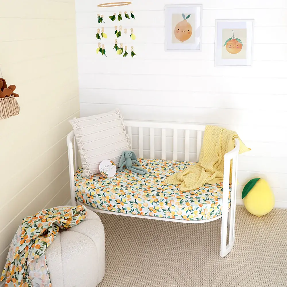 Snuggle Hunny Kids Snuggle Hunny Citrus Squeeze Organic Fitted Cot Sheet