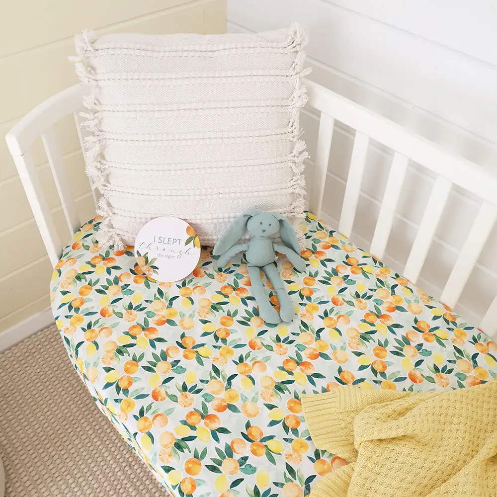 Snuggle Hunny Kids Snuggle Hunny Citrus Squeeze Organic Fitted Cot Sheet