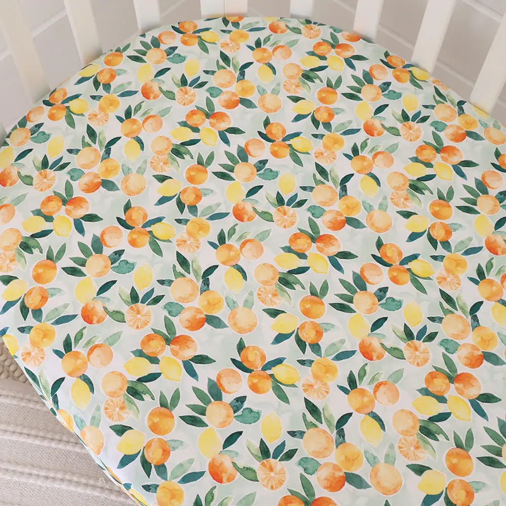 Snuggle Hunny Kids Snuggle Hunny Citrus Squeeze Organic Fitted Cot Sheet
