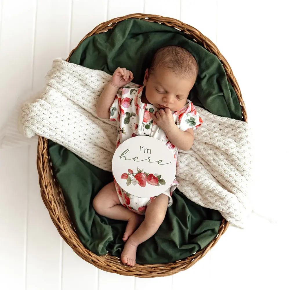 Snuggle Hunny Kids Snuggle Hunny Strawberry & Moss Reversible Milestone Cards