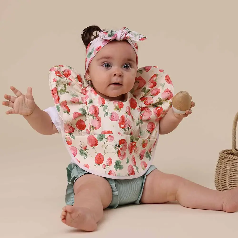 Snuggle Hunny Kids Snuggle Hunny Strawberry Frill Snuggle Bib