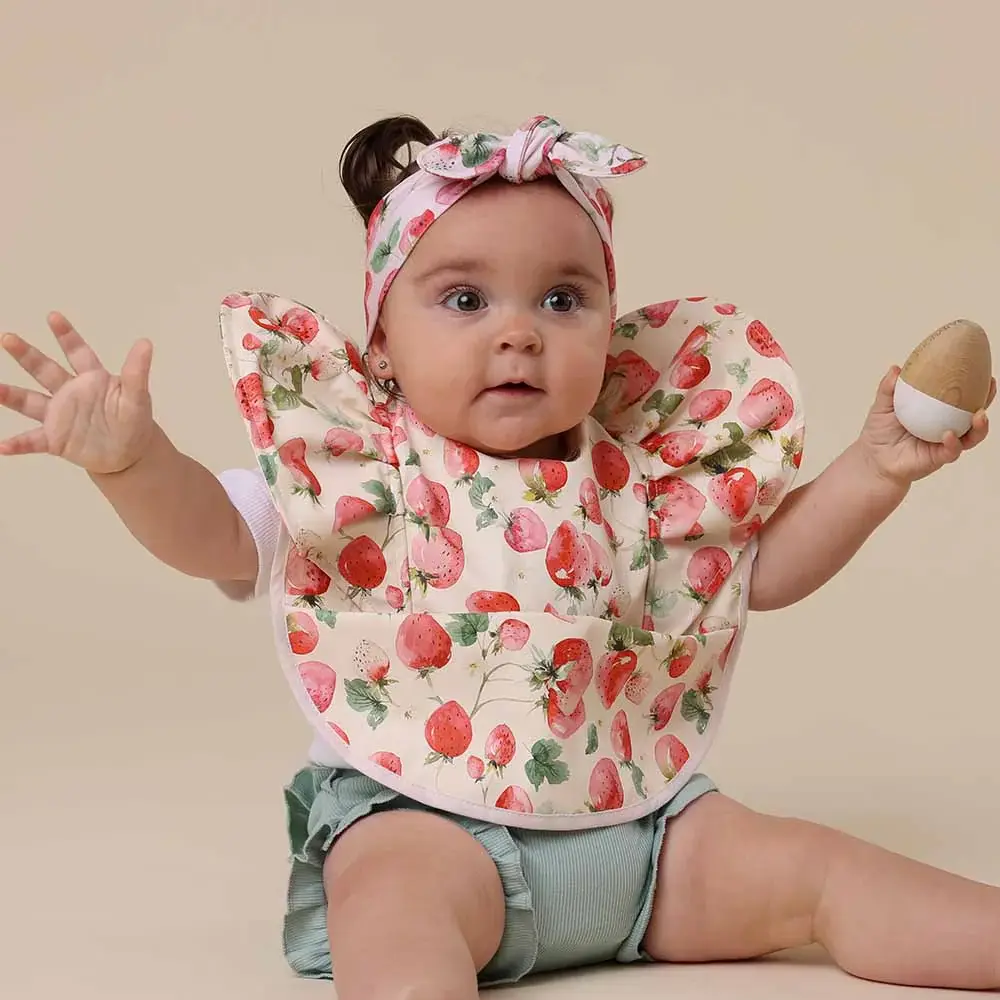 Snuggle Hunny Kids Snuggle Hunny Strawberry Frill Snuggle Bib