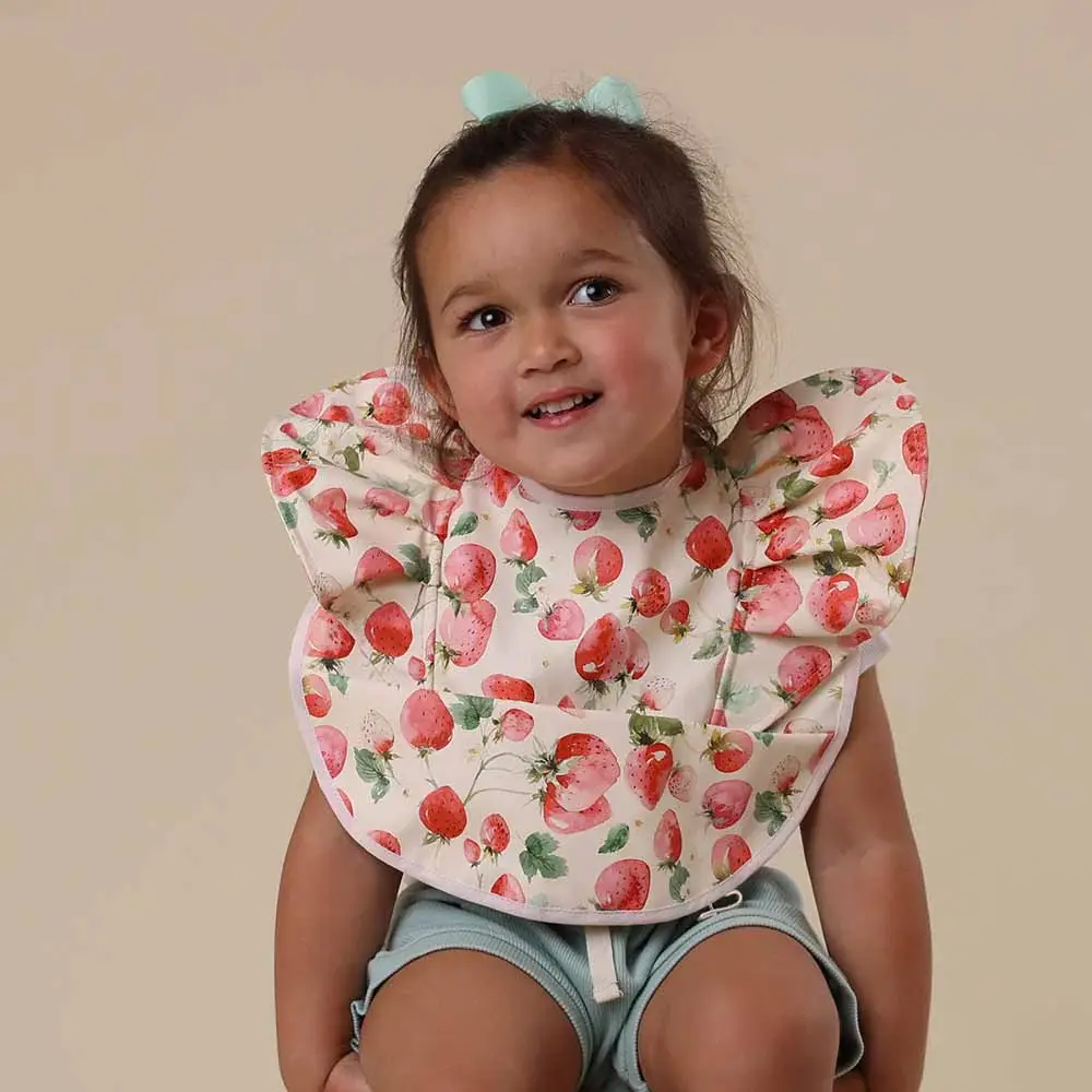 Snuggle Hunny Kids Snuggle Hunny Strawberry Frill Snuggle Bib