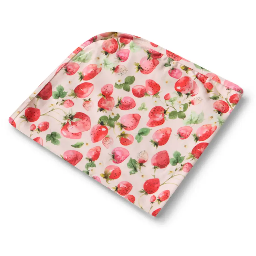 Snuggle Hunny Kids Snuggle Hunny Strawberry Organic Jersey Wrap & Topknot Set