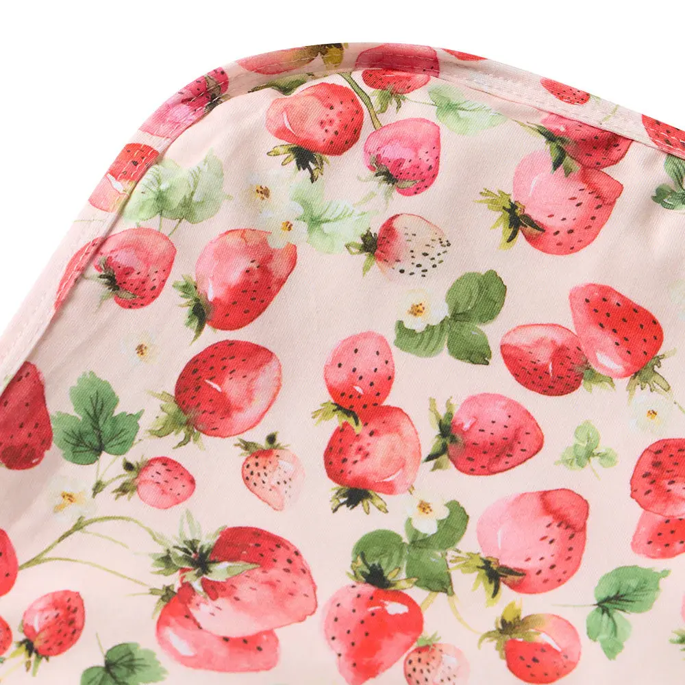 Snuggle Hunny Kids Snuggle Hunny Strawberry Organic Jersey Wrap & Topknot Set