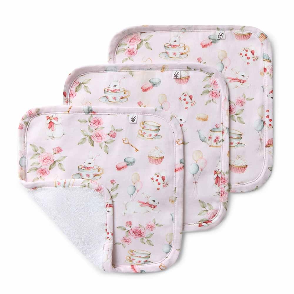 Snuggle Hunny Kids Snuggle Hunny Alice’s Tea Party Organic Wash Cloths - 3 Pack