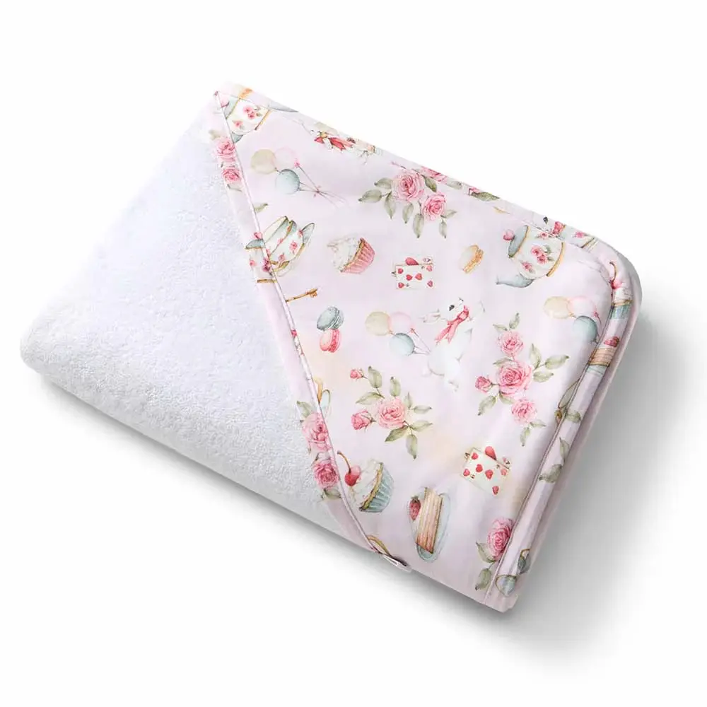 Snuggle Hunny Kids Snuggle Hunny Alice’s Tea Party Organic Hooded Baby Towel