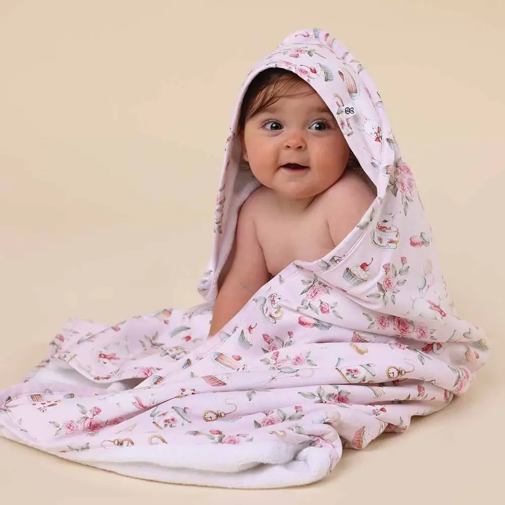 Snuggle Hunny Kids Snuggle Hunny Alice’s Tea Party Organic Hooded Baby Towel