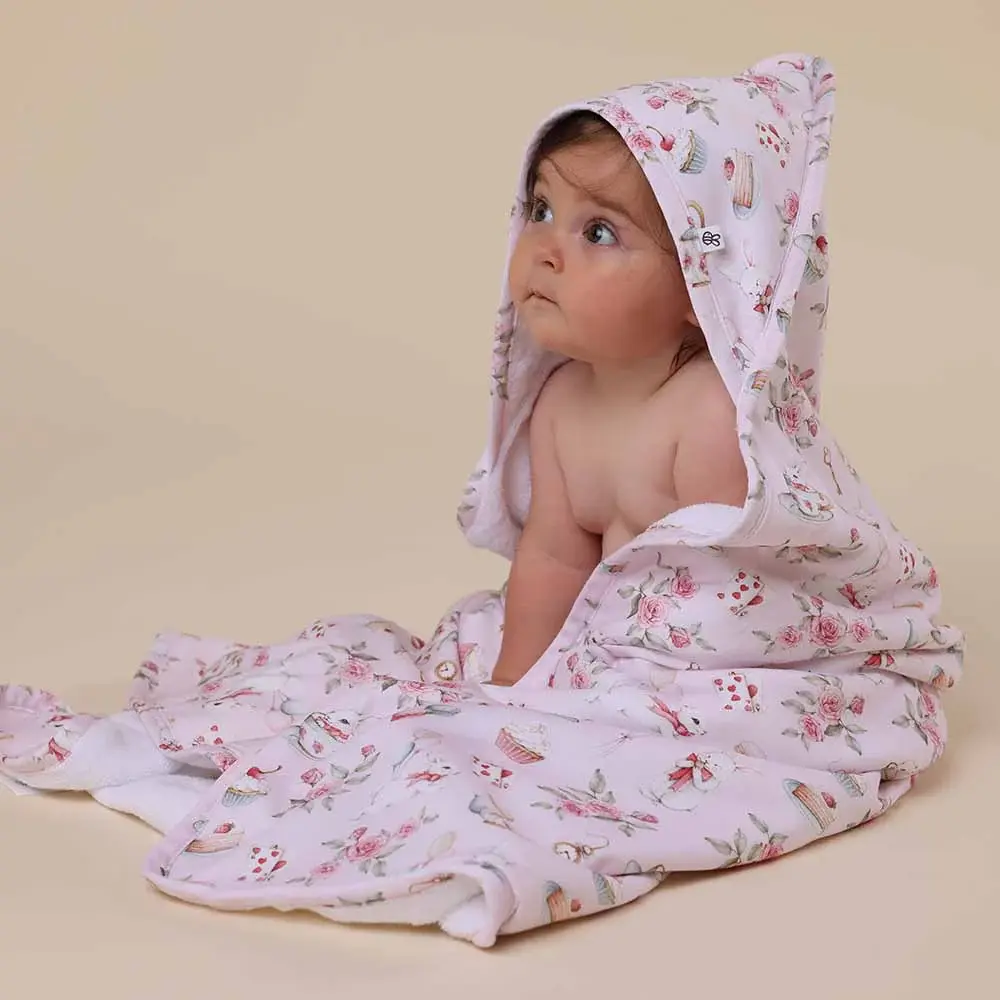 Snuggle Hunny Kids Snuggle Hunny Alice’s Tea Party Organic Hooded Baby Towel