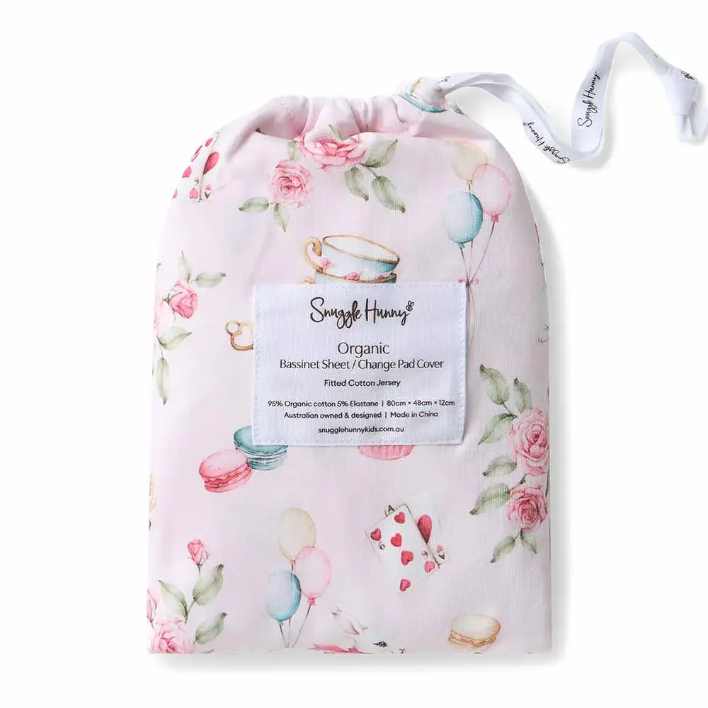 Snuggle Hunny Kids Snuggle Hunny Alice’s Tea Party Organic Bassinet Sheet / Change Pad Cover