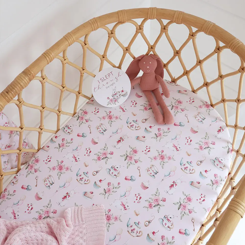 Snuggle Hunny Kids Snuggle Hunny Alice’s Tea Party Organic Bassinet Sheet / Change Pad Cover