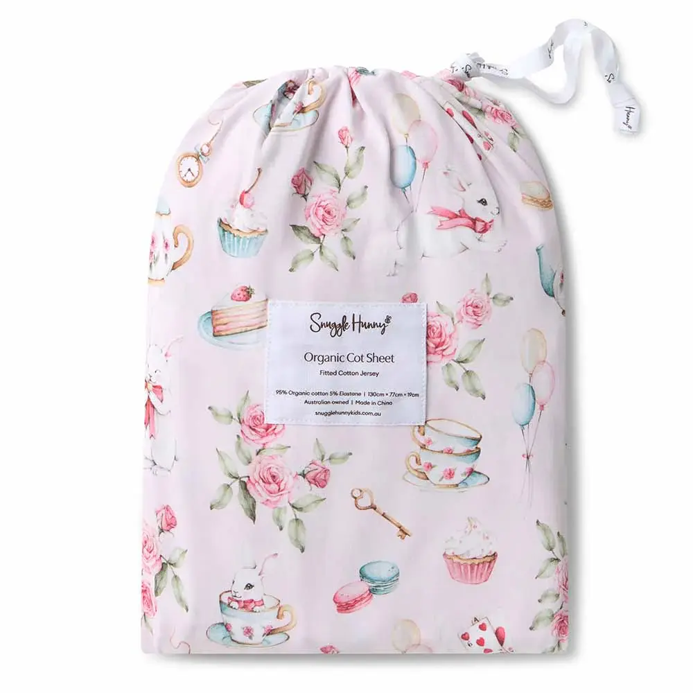 Snuggle Hunny Kids Snuggle Hunny Alice’s Tea Party Organic Fitted Cot Sheet