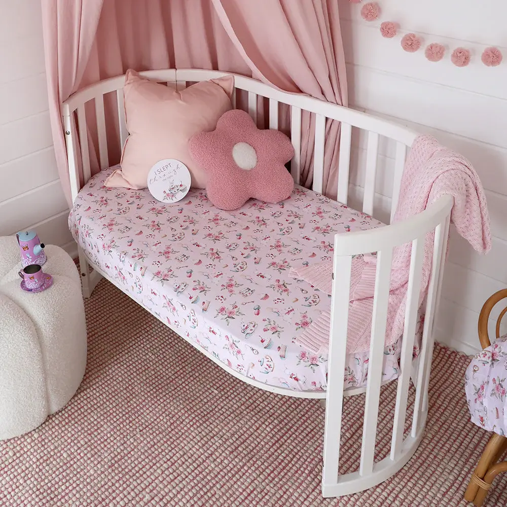 Snuggle Hunny Kids Snuggle Hunny Alice’s Tea Party Organic Fitted Cot Sheet
