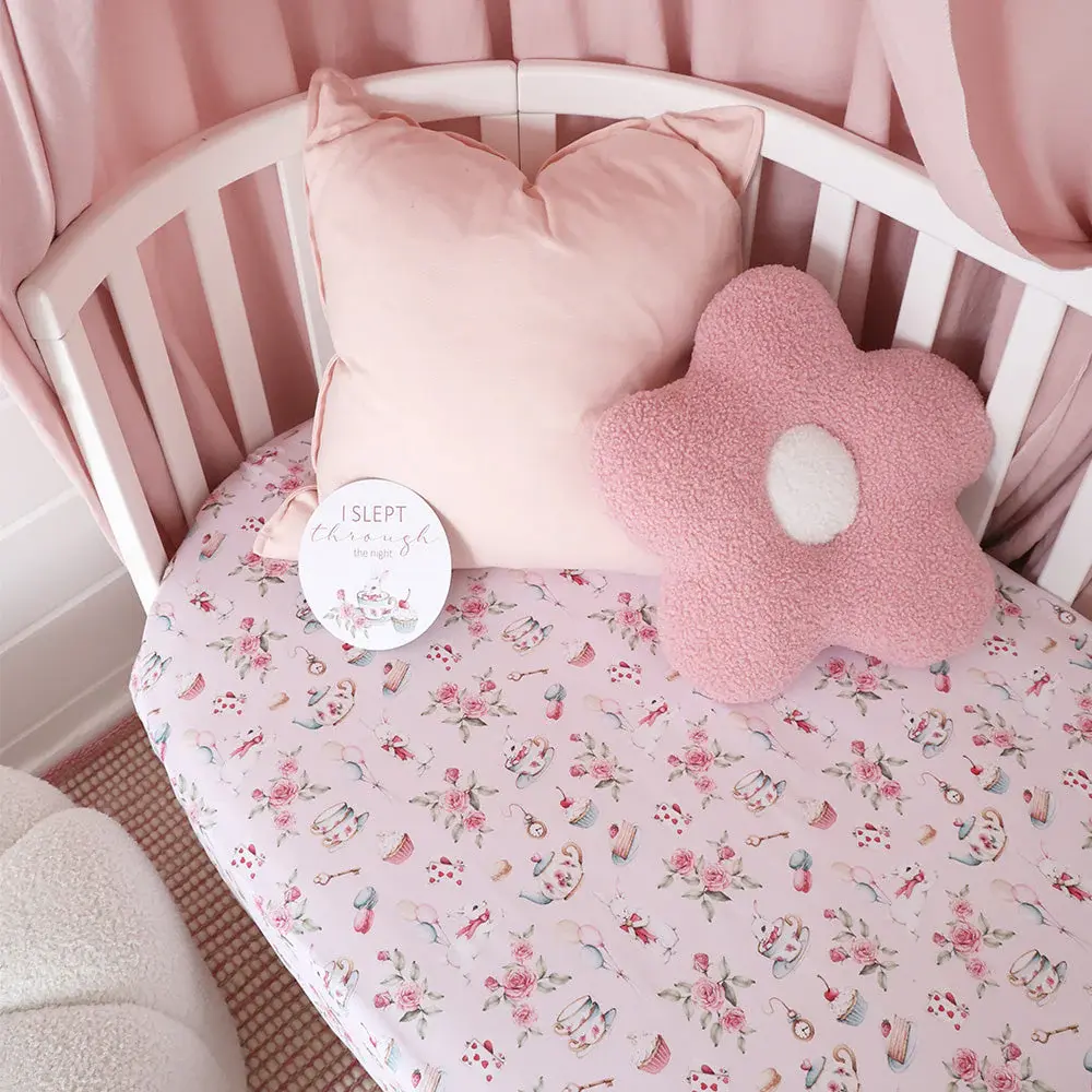 Snuggle Hunny Kids Snuggle Hunny Alice’s Tea Party Organic Fitted Cot Sheet