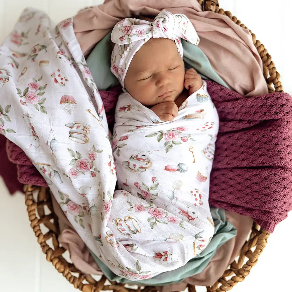 Snuggle Hunny Kids Snuggle Hunny Alice’s Tea Party Organic Muslin Wrap