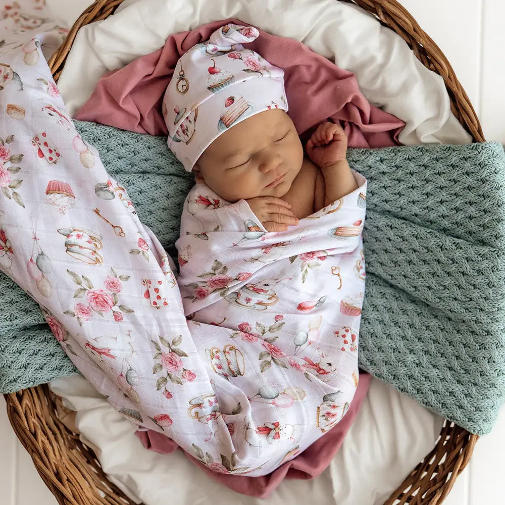 Snuggle Hunny Kids Snuggle Hunny Alice’s Tea Party Organic Muslin Wrap