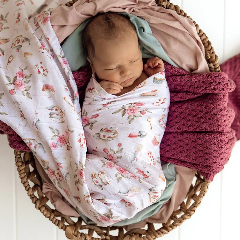 Snuggle Hunny Kids Snuggle Hunny Alice’s Tea Party Organic Muslin Wrap