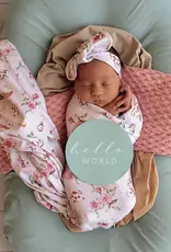 Snuggle Hunny Kids Snuggle Hunny Alice’s Tea Party Organic Jersey Wrap & Topknot Set
